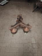 Vintage Hanglamp met 3 Lampen, Gebruikt, Vintage, Ophalen of Verzenden, Glas