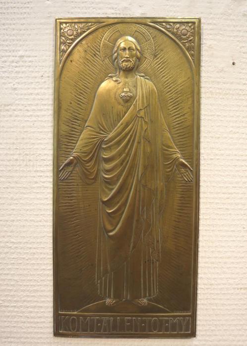 Bronzen plaquette Christus, Esser Weert, Antiek en Kunst, Antiek | Koper en Brons, Koper, Ophalen of Verzenden