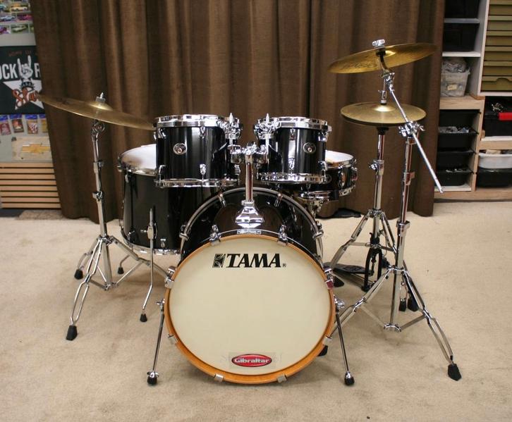 drumstel: tama silverstar all birch 22/10/12/16/14s bekkens, Muziek en Instrumenten, Drumstellen en Slagwerk, Zo goed als nieuw