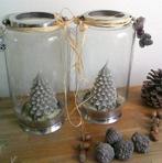 2 grote windlichten chroom/glas, Huis en Inrichting, Woonaccessoires | Kandelaars en Kaarsen, Overige materialen, Gebruikt, Ophalen of Verzenden