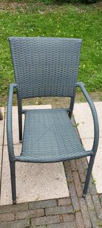 Zwarte wicker tuinstoel., Tuin en Terras, Ophalen of Verzenden, Gebruikt, Wicker