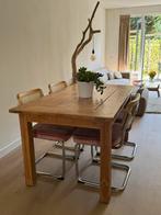 Stevige houten eettafel – 160 x 90 cm, Ophalen, Japandi, Teakhout, 50 tot 100 cm