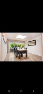 Eettafel eikenhout landelijk industrieel modern sober, Ophalen, Gebruikt, Vijf personen of meer, Eikenhout