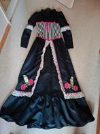 vintage lange feestjurk met hoed en handschoenen, Maat 38/40 (M), Zwart, Ophalen of Verzenden, Zo goed als nieuw