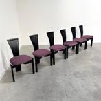 6 vintage eetkamerstoelen postmodern scandinavisch design, Ophalen, Vijf, Zes of meer stoelen, Hout, Gebruikt