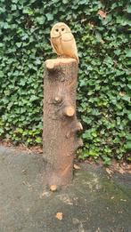 tuinbeeld brocante vintage kerk uil 100 cm, Tuin en Terras, Tuinbeelden, Ophalen, Nieuw, Hout, Dierenbeeld