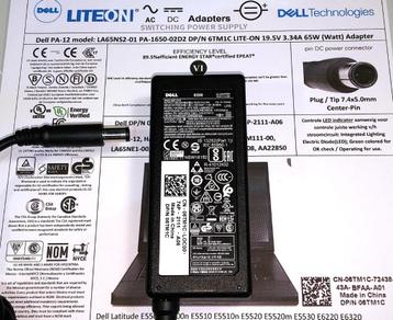 Dell PA-12 LA65NS2-01 19.5V 3.34A 65W Adapter Oplader 5.0 beschikbaar voor biedingen