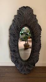 Brocante spiegel antraciet, 100 tot 150 cm, Minder dan 50 cm, Ophalen of Verzenden, Zo goed als nieuw