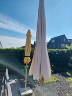 witte parasol 250 cm doorsnee met marmeren voet, Ophalen, Gebruikt