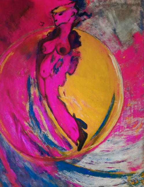 Irene Beuker Orloff *MOON moony NIGHT*, Antiek en Kunst, Kunst | Schilderijen | Modern, Ophalen of Verzenden