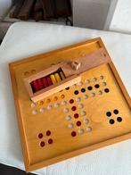 Houten vintage Bordspel mens erger je niet, Drie of vier spelers, Ophalen of Verzenden, Gebruikt, Reisspel