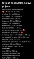 Fatbike Onderdelen & Reparatie – Upgrade je fiets!, Ophalen, Nieuw, Algemeen, Overige typen