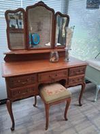 Barok eiken kaptafel 3 luik spiegel queen anne stijl 325,00, Huis en Inrichting, Ophalen, Barok queen anne stijl, 100 tot 150 cm