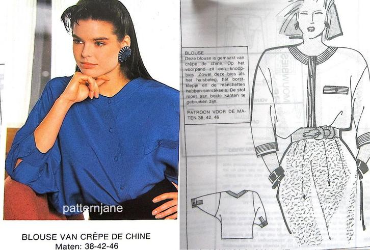 Diverse patronen van mooie blouses (4 stuks) in 3 maten, Hobby en Vrije tijd, Kledingpatronen, Nieuw, Overige typen, Vrouw, Overige merken