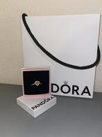 Verhoogd roze hartring pandora, Ophalen of Verzenden, Zo goed als nieuw, Zilver