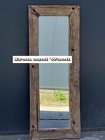 Grote spiegel 146x55 van geborstelde oud eiken wagonplanken, Huis en Inrichting, Ophalen, 100 tot 150 cm, Nieuw, Rechthoekig