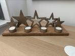 Hout metaal kaarsen houder sterren waxinelichtjes, Gebruikt, Overige kleuren, Ophalen of Verzenden, Hout