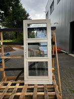 1 hardhouten buitendeur dubbel glas, Ophalen, 80 tot 100 cm, 200 tot 215 cm, Glas