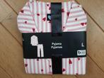 Pyjama flanel roze wit streep met hartjes maat L - nieuw -, Kleding | Dames, Pyjama's, Ophalen of Verzenden, Zo goed als nieuw