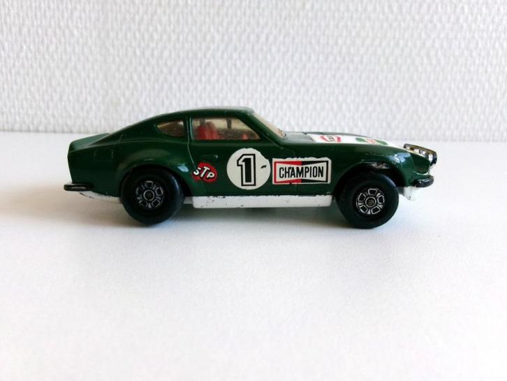 Datsun 240 Z Rally Car groen 1:40 Matchbox (geen ovp), Hobby en Vrije tijd, Modelauto's | Overige schalen, Gebruikt, Auto, Ophalen of Verzenden