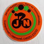 Oude sticker.  Jan van Nuenen. Race en Trimmaterialen. Helmo, Ophalen of Verzenden, Zo goed als nieuw