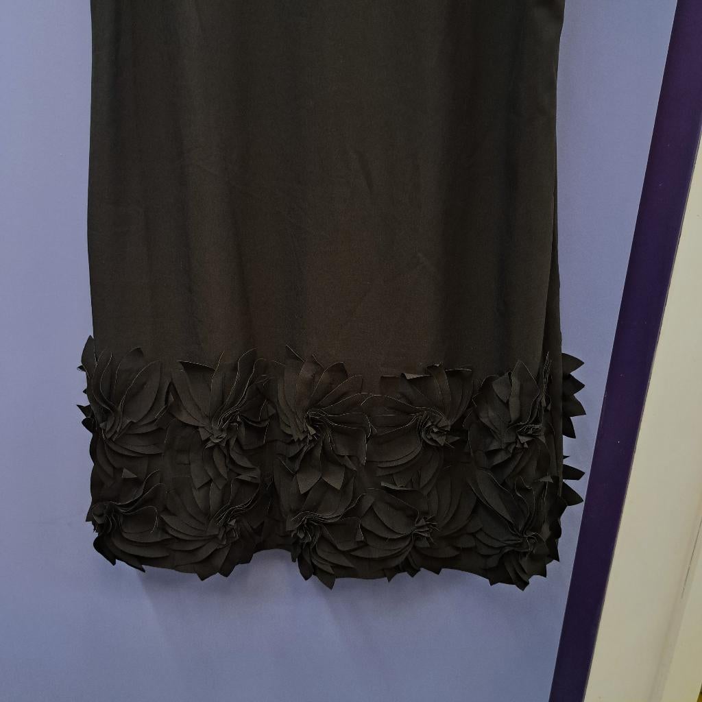 Addy van den Krommenacker feestelijke jurk bloemappl.S 50378, Kleding | Dames, Jurken, ., Zwart, Addy van den Krommenacker, Ophalen of Verzenden