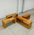 4 x vintage Aksel Kjersgaard pine wood storage benches, Ophalen, Gebruikt, ., .
