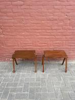 Antieke teakhouten bijzettafeltjes, Ophalen of Verzenden, Zo goed als nieuw