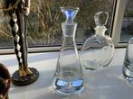 Glazen karaf met bijzondere bodem  Krosno Bonny Poland, Gebruikt, Ophalen of Verzenden, Glas, Minder dan 5 flessen