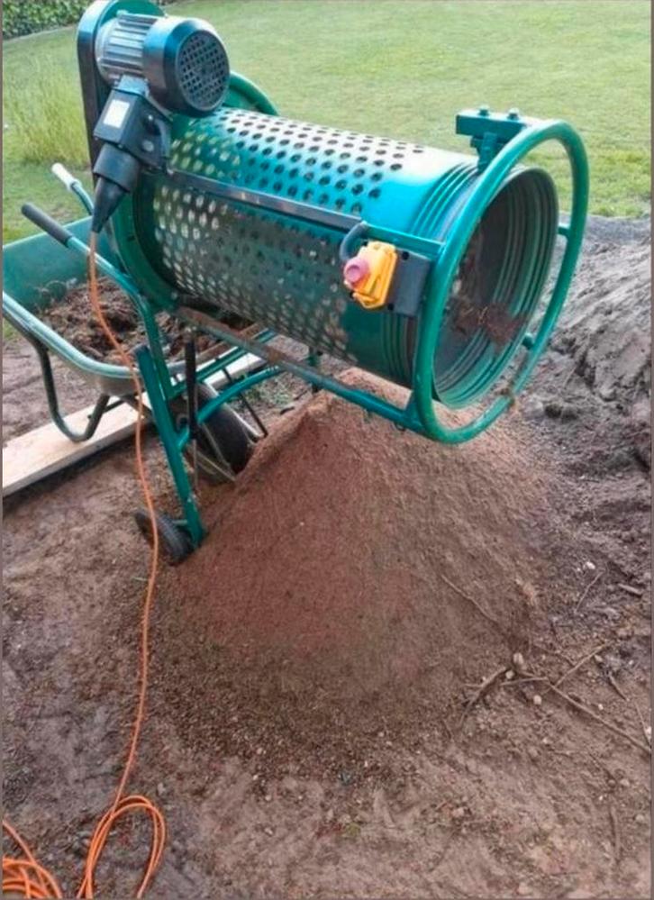 Te huur. Grondzeef, rolzeef, grindzeef, Tuin en Terras, Aarde en Mest, Overige typen, Ophalen of Verzenden