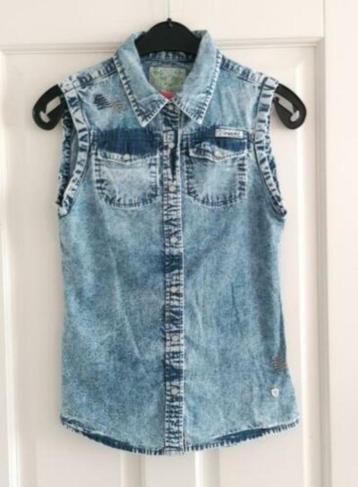 Vingino mouwloze denim blouse blauw "gevlekt" mt 152 34674 beschikbaar voor biedingen