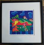 Maartje Wijngaarden (1947), Geluk. 53/53 cm. Zeefdruk., Antiek en Kunst, Kunst | Litho's en Zeefdrukken, Ophalen