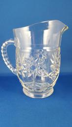 Vintage glazen kan, limonadekan, geslepen glas. 4A2, Huis en Inrichting, Keuken | Keukenbenodigdheden, Gebruikt, Ophalen of Verzenden