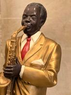 Groot polyester Charlie Parker beeld, saxofoon 104 cm, Verzamelen, Ophalen of Verzenden, Zo goed als nieuw, Mens
