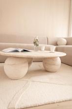 Travertin Salontafel Vada - Prachtige bollen met rond blad, Huis en Inrichting, Tafels | Salontafels, Ophalen, Overige materialen