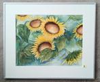 Aquarel "Zonnebloemen" door H.J. Plettenburg, Antiek en Kunst, Ophalen of Verzenden
