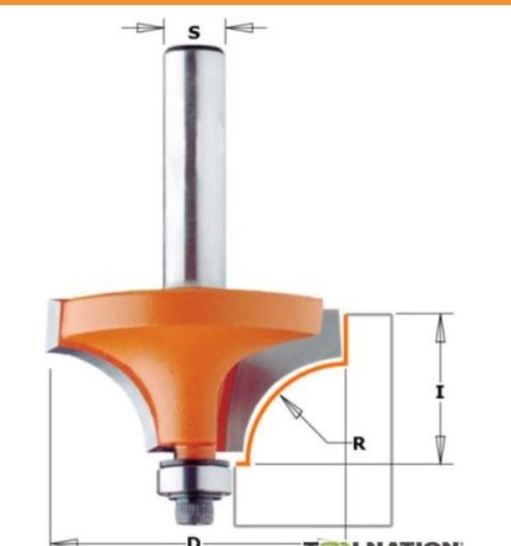 CMT Holle radiusfrees met opstaande kant 18,7x12,7 R=3 S=Ø8, Doe-het-zelf en Verbouw, Gereedschap | Freesmachines, Nieuw, Elektrisch