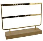 Oorbellen display op houten voet goudkleurig, Ophalen of Verzenden, Nieuw, Goud, Overige materialen