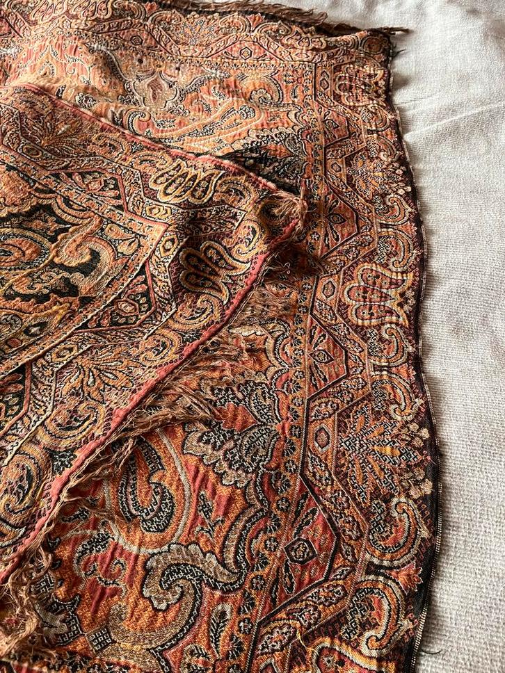 Vintage Tafelkleed - Paisley Motief - 1x1 meter, Antiek en Kunst, Antiek | Kleden en Textiel, Ophalen