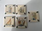 5 x vintage KLM tegeltje Business class. Beroepen / schepen., Ophalen, Zo goed als nieuw, Overige typen