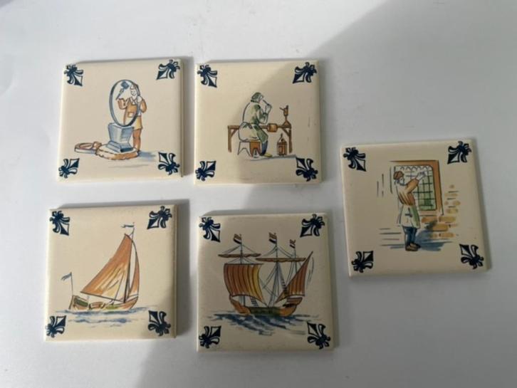 5 x vintage KLM tegeltje Business class. Beroepen / schepen., Verzamelen, Luchtvaart en Vliegtuigspotten, Zo goed als nieuw, Overige typen