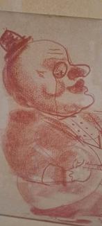 Oude Tekening de Oorlogsprofiteur? Signatuur J.Pascin?, Antiek en Kunst, Ophalen of Verzenden