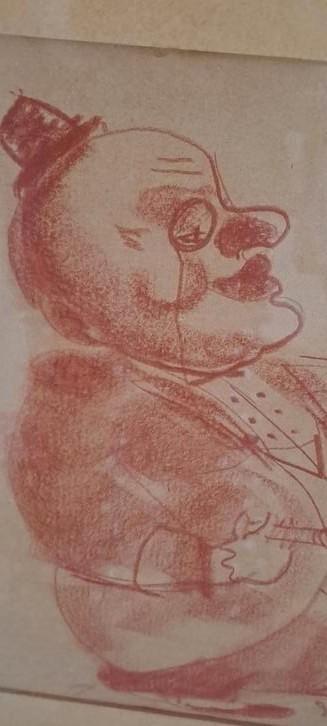 Oude Tekening de Oorlogsprofiteur? Signatuur J.Pascin? beschikbaar voor biedingen