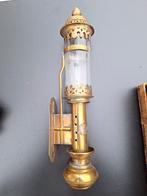 Oude treinlamp koperen compleet 1920, Ophalen of Verzenden