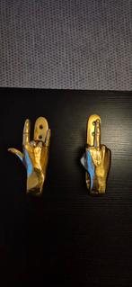Pols Potten Gouden Kapstokken - Middenvinger & Rock Hand, Ophalen of Verzenden, Zo goed als nieuw, Metaal, Wandhaken