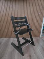 Stokke Tripp Trapp Zwart met Tuigje, Ophalen, Gebruikt, Meegroeistoel, Gordel(s)