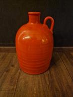 Vintage vaas oranje aardewerk, Ophalen, Oranje, Glas, Minder dan 50 cm