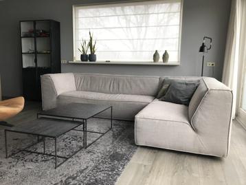 Hoekbank stof grijs beschikbaar voor biedingen