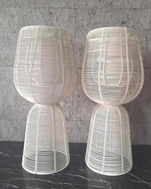 👌Creme metalen windlicht kandelaars 42cm | light en living, Huis en Inrichting, Woonaccessoires | Kandelaars en Kaarsen, Nieuw