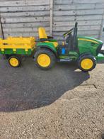 John Deere peg perego elektrische trekker tractor met kar, Ophalen of Verzenden, Zo goed als nieuw
